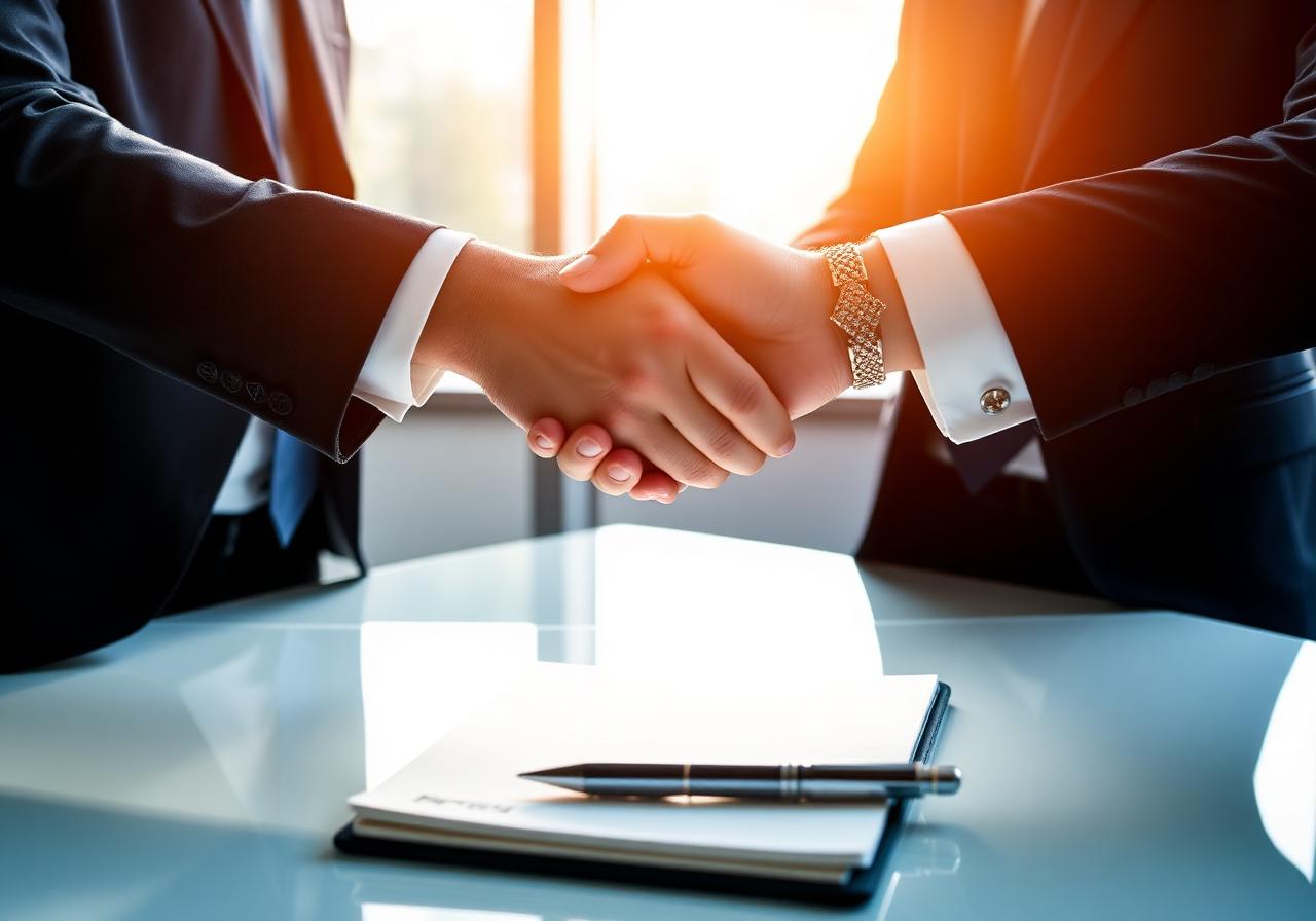 Business handshake representing partnership